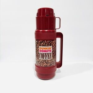 Vintage 80s Dunkin’ Donuts 1 Liter Coffee Thermos w/ Cup